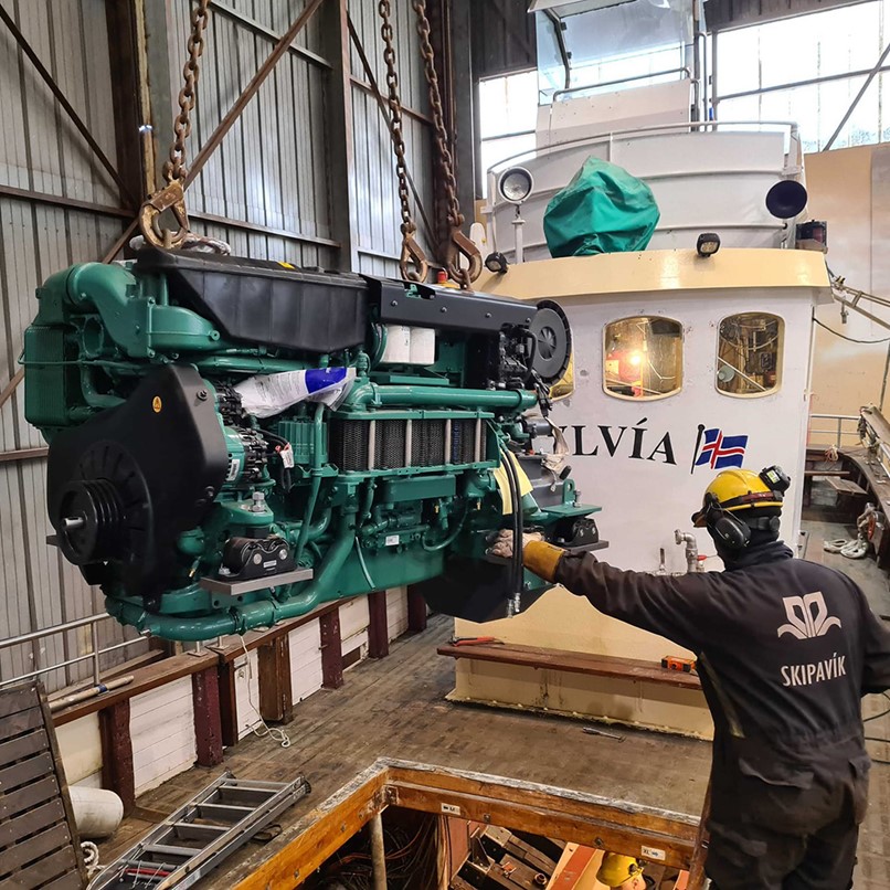 Eco-friendly whale watching boat Husavik Iceland Sylvía