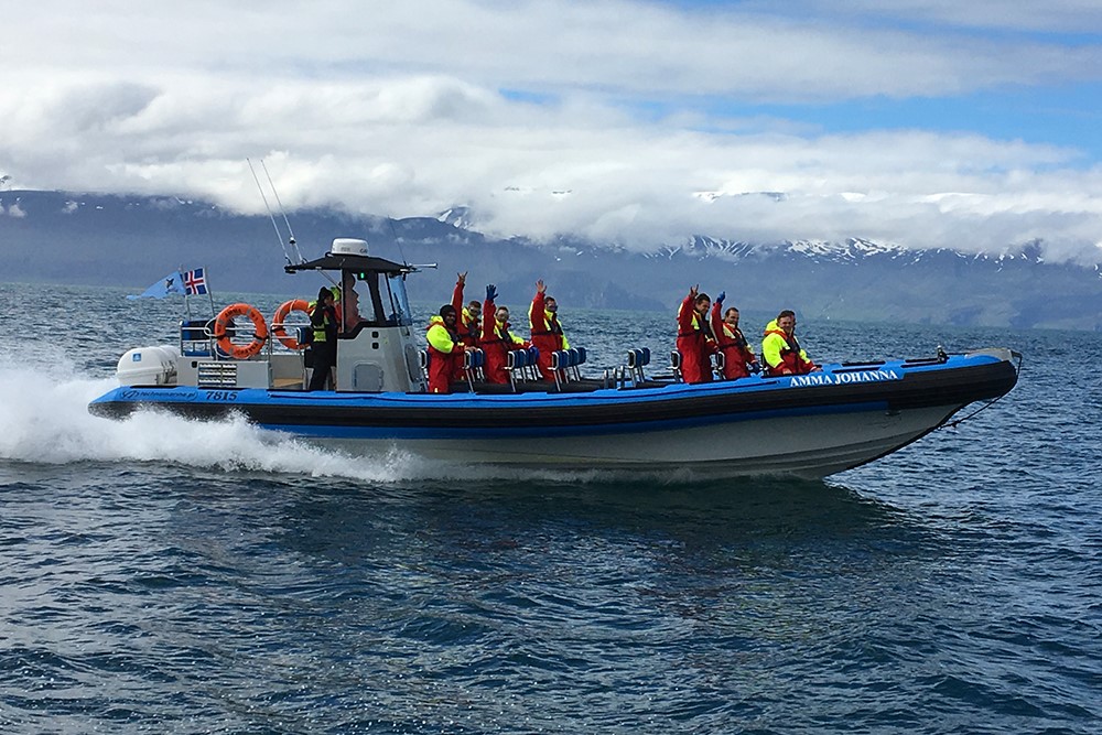 RIB speedboat Adventure Amma Jóhanna Gentle Giants Whale Watching Húsavík Iceland