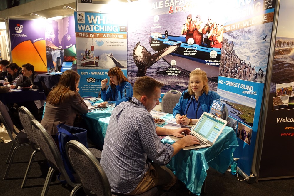 Gentle Giants Whale Watching from Húsavík, Iceland, at Mid-Atlantic Tradeshow in Reykjavík 2018.