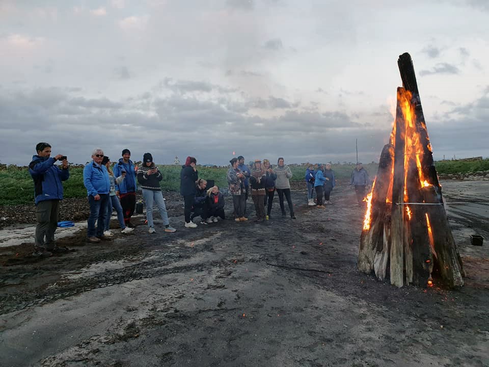 Annual report 2021 - Gentle Giants Whale Watching - Húsavík, Iceland - Staff bonfire on Flatey Island