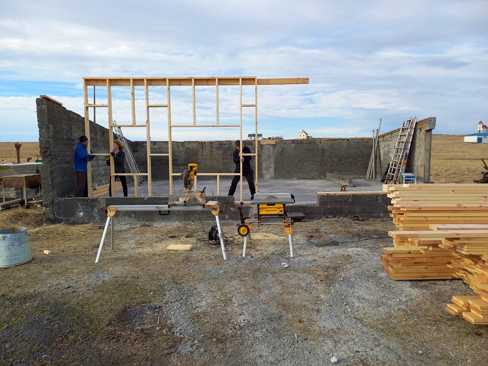 Building new house in Flatey, Iceland